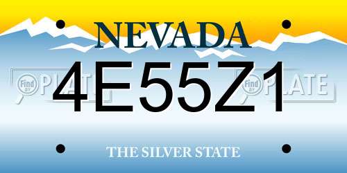 4E55Z1 Nevada License Plate