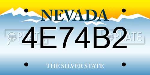 4E74B2 Nevada License Plate