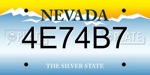 4E74B7 Nevada License Plate