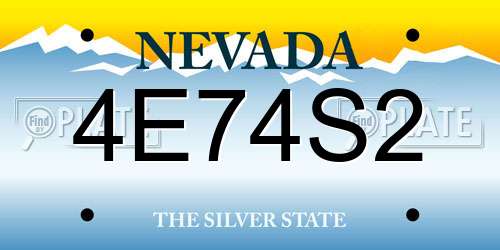 4E74S2 Nevada License Plate