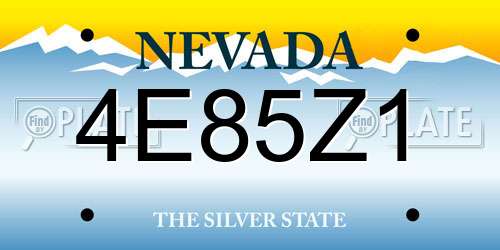 4E85Z1 Nevada License Plate