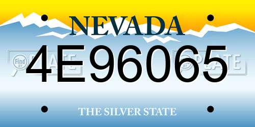 4E96065 Nevada License Plate