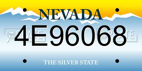 4E96068 Nevada License Plate
