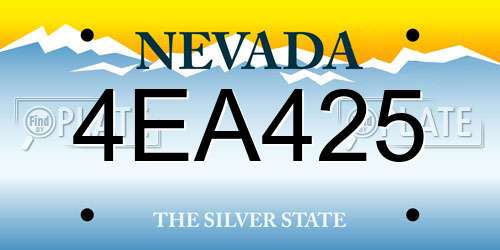 4EA425 Nevada License Plate