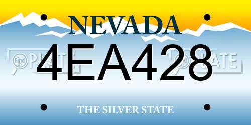 4EA428 Nevada License Plate