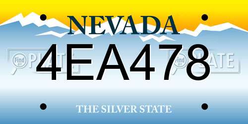 4EA478 Nevada License Plate