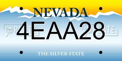 4EAA28 Nevada License Plate