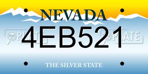 4EB521 Nevada License Plate