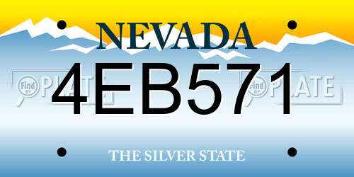 4EB571 Nevada License Plate