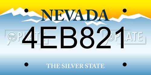 4EB821 Nevada License Plate