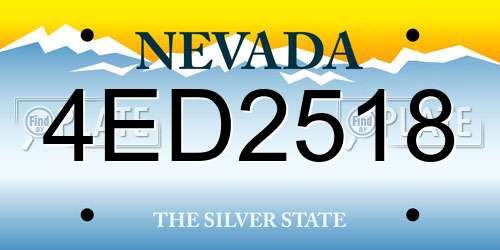 4ED2518 Nevada License Plate