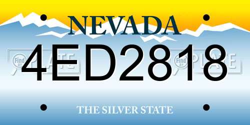 4ED2818 Nevada License Plate