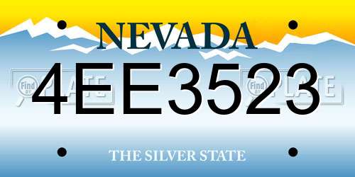 4EE3523 Nevada License Plate