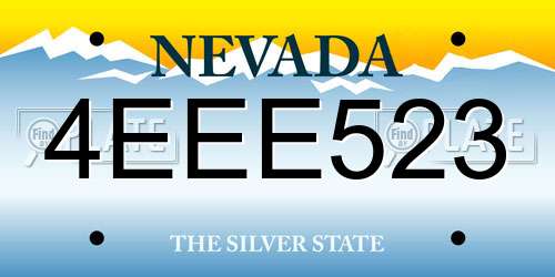 4EEE523 Nevada License Plate