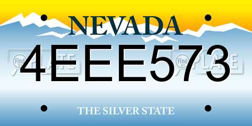 4EEE573 Nevada License Plate