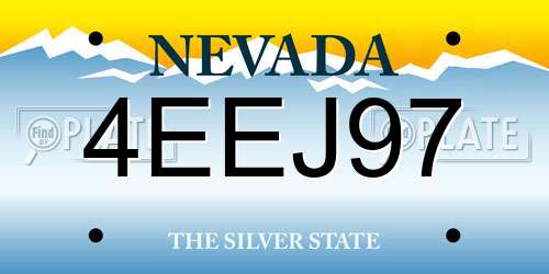 4EEJ97 Nevada License Plate