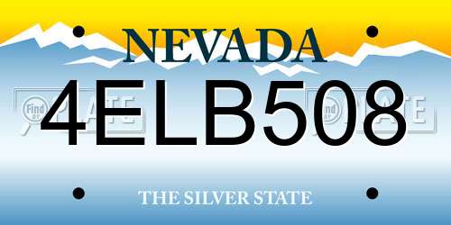4ELB508 Nevada License Plate