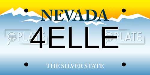 4ELLE Nevada License Plate