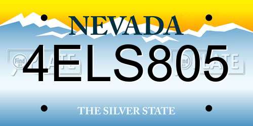 4ELS805 Nevada License Plate