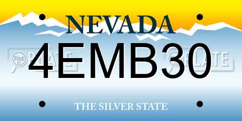 4EMB30 Nevada License Plate