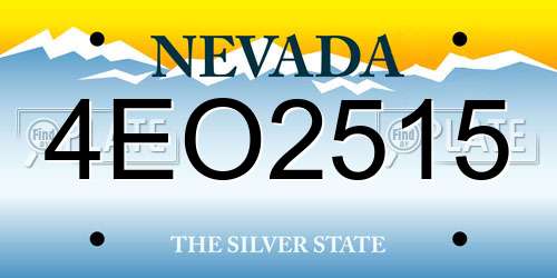 4EO2515 Nevada License Plate