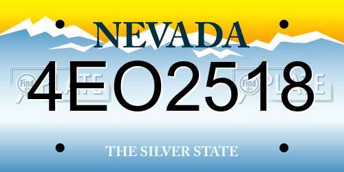 4EO2518 Nevada License Plate
