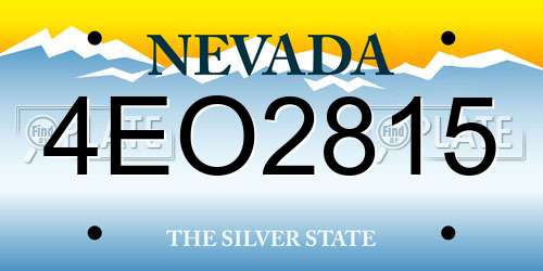 4EO2815 Nevada License Plate