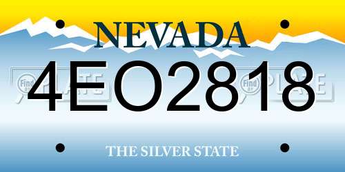 4EO2818 Nevada License Plate