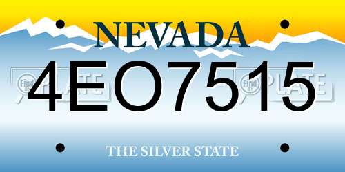 4EO7515 Nevada License Plate