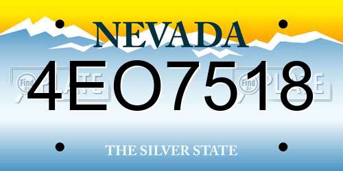4EO7518 Nevada License Plate