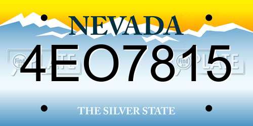 4EO7815 Nevada License Plate