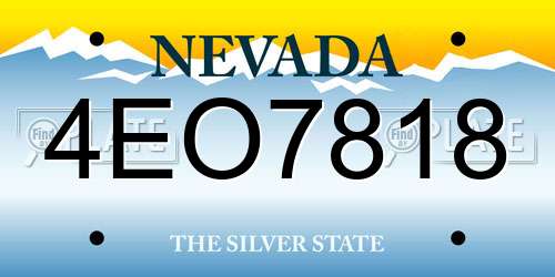 4EO7818 Nevada License Plate