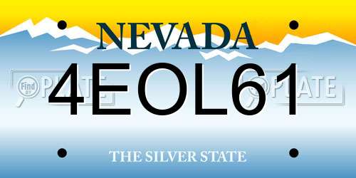 4EOL61 Nevada License Plate