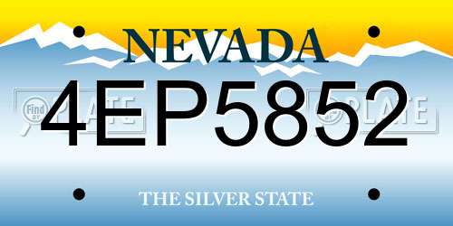 4EP5852 Nevada License Plate