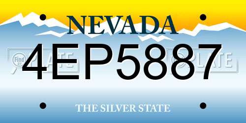 4EP5887 Nevada License Plate