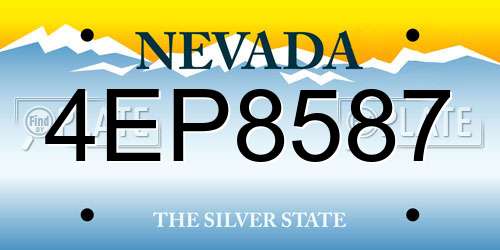 4EP8587 Nevada License Plate