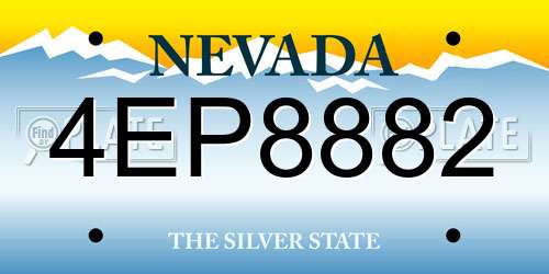 4EP8882 Nevada License Plate