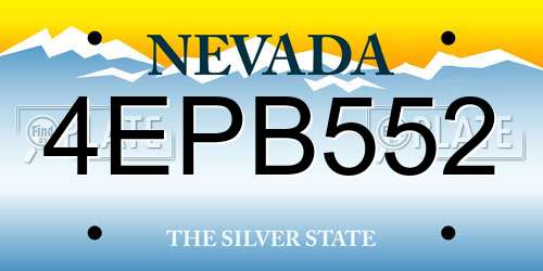 4EPB552 Nevada License Plate