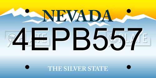 4EPB557 Nevada License Plate