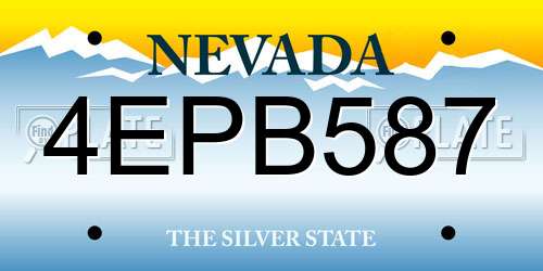 4EPB587 Nevada License Plate
