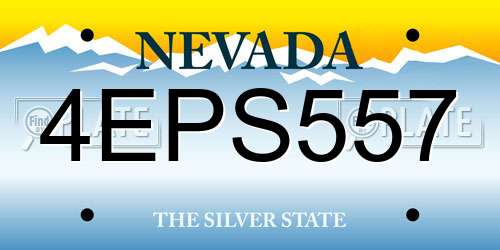 4EPS557 Nevada License Plate