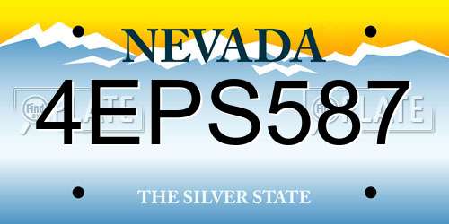 4EPS587 Nevada License Plate