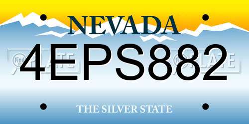 4EPS882 Nevada License Plate