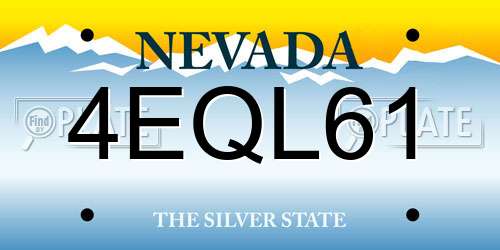 4EQL61 Nevada License Plate