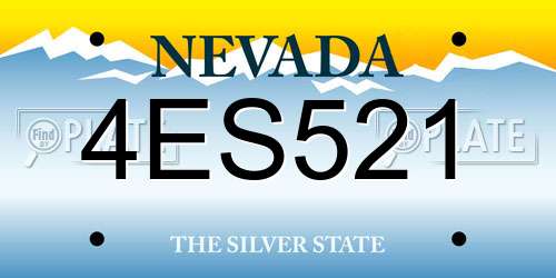4ES521 Nevada License Plate