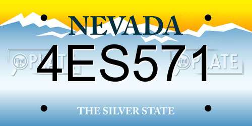 4ES571 Nevada License Plate