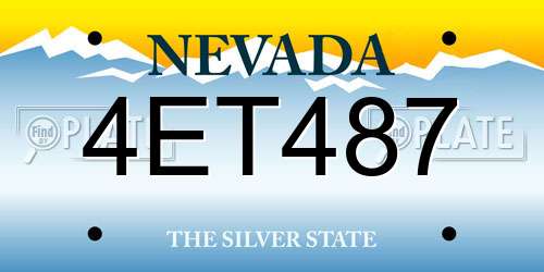 4ET487 Nevada License Plate