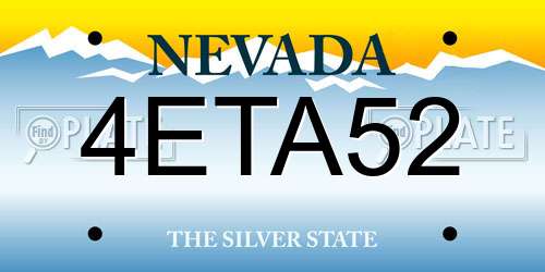 4ETA52 Nevada License Plate
