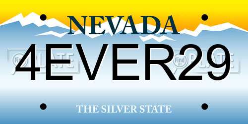 4EVER29 Nevada License Plate