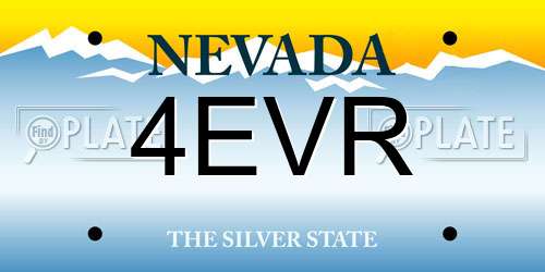 4EVR Nevada License Plate